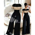 Selianne Women's Elegant Commute Color Block Patchwork Fitted Jumpsuit