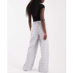 adidas Originals plaid track pants in gray