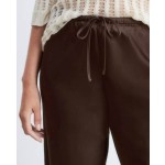 & Other Stories wide leg satin pants in chocolate brown