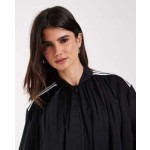 adidas Originals satin pleated track top in black