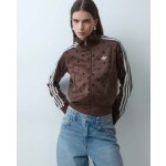 adidas Originals Firebird polka dot track top in brown