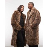 Reclaimed Vintage unisex faux fur maxi coat in soft tiger print