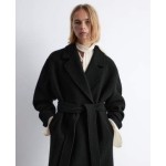 & Other Stories belted wool coat in black