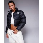 The North Face Nuptse cropped down puffer jacket in black