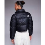 The North Face Nuptse cropped down puffer jacket in black