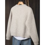 Women's Beige Cardigan, Soft Long Sleeve Sweater Jacket, Front Button Design Fall