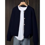 Women's Beige Cardigan, Soft Long Sleeve Sweater Jacket, Front Button Design Fall