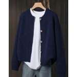 Women's Beige Cardigan, Soft Long Sleeve Sweater Jacket, Front Button Design Fall