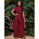 SHEIN Lady Women's Dark Brown 2 Pieces Set Minimalist Short Sleeve Top And Pants,Elegant Summer Vacation Holiday Outfits,Business Casual Office Work Clothes,2025