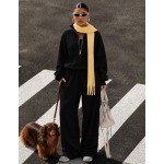 Women's 2 Piece Tracksuit Set, Half Zip Stand Collar Sweatshirt & High Waist Wide Leg Sweatpants, Casual Streetwear Lounge Outfit| Fall Sets
