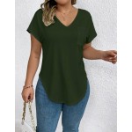 Bytebia Bytebia Regular Women's Solid Color V-Neck Short-Sleeved Casual T-Shirt
