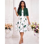 SHEIN Lady Women's Floral Print Sleeveless Dress And Solid Color Jacket Elegant 2-Piece Set Wedding Gender Reveal Funeral Purple Summer