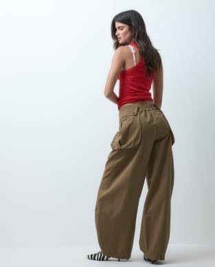 ASOS DESIGN cargo pants with side pocket detailing in tan