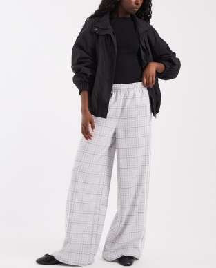 adidas Originals plaid track pants in gray