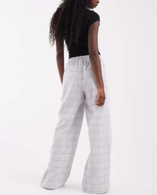 adidas Originals plaid track pants in gray