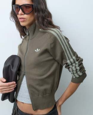 adidas Originals Firebird knitted track top in khaki