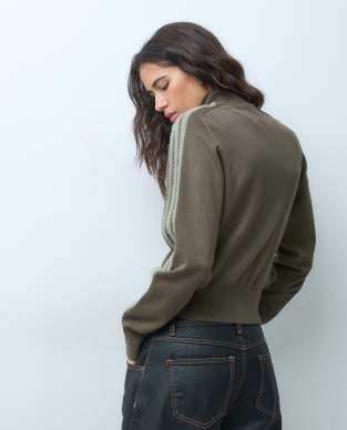 adidas Originals Firebird knitted track top in khaki