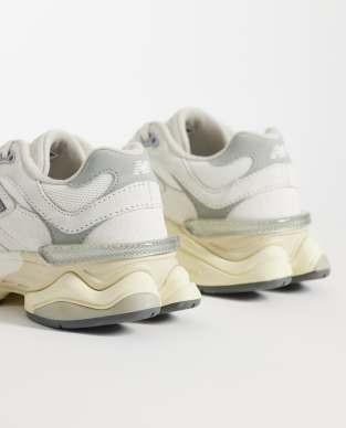 New Balance 9060 sneakers in white with gray metallic detail