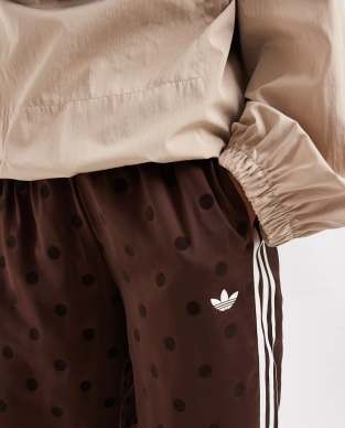 adidas Originals Firebird polka dot track pants in brown