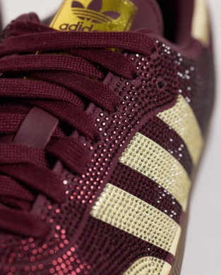 adidas Originals Samba OG sneakers in burgundy and warm vanilla rhinestone