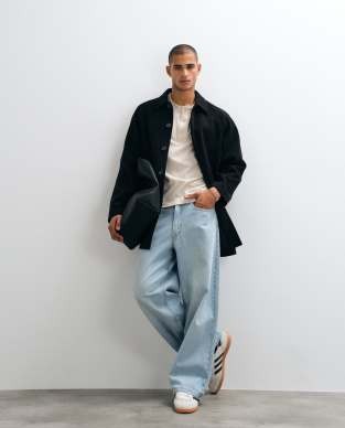 ASOS DESIGN wool look coat in black