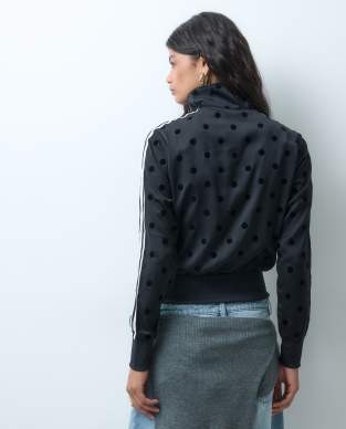adidas Originals Firebird polka dot track top in black