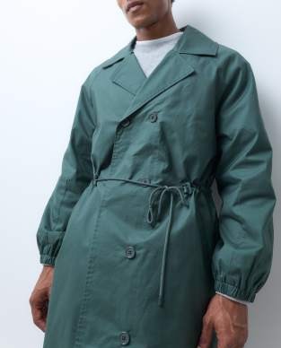 Reclaimed Vintage unisex oversized trench coat with cinched detail in green