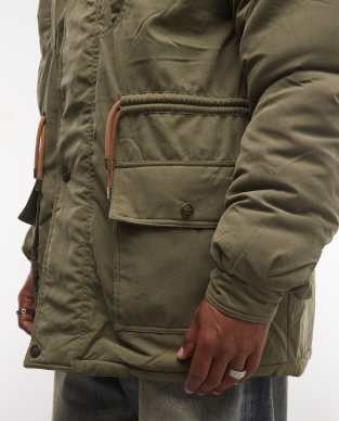 Reclaimed Vintage unisex contrast toggle waist green jacket