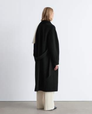 & Other Stories belted wool coat in black